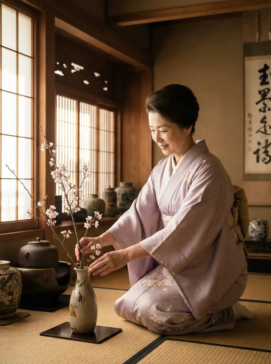 一位优雅的 《海角51暗网》_海角51暗网最新入口 | 深度揭秘海角51暗网 在和室中插花